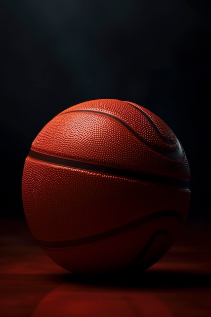 Basketball ball on dark background AI Generated