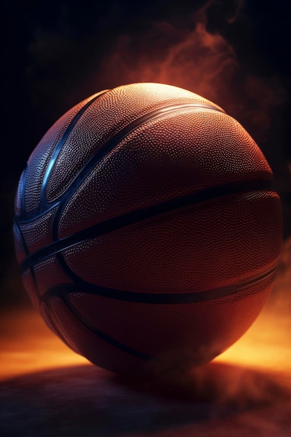 Premium AI Image | Basketball ball on dark background AI Generated