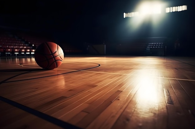 Basketball ball on a dark background Neural network AI generated