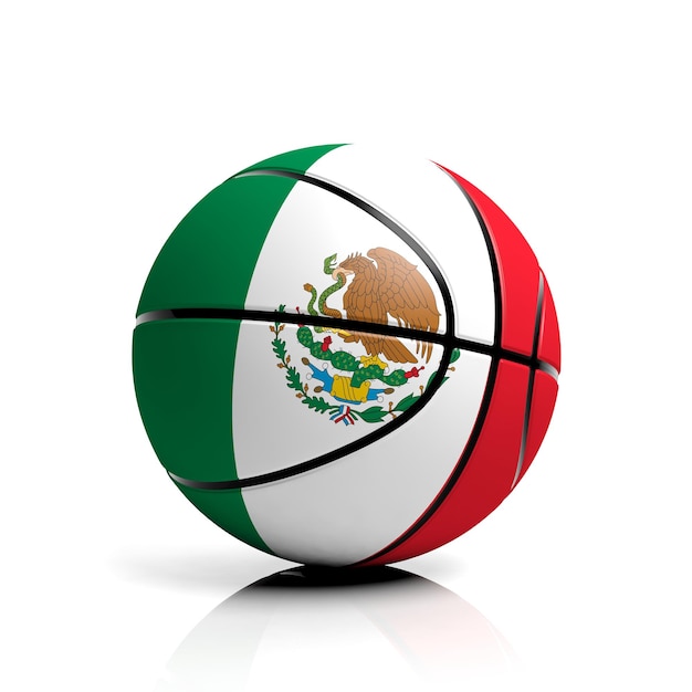 Basketball ball flag of Mexico isolated on white background