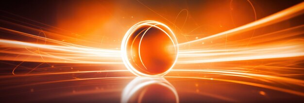 Photo basketball ball and light streaks dynamic sports symbolism power and speed in play creating a thrilling game arena of energy and excitement