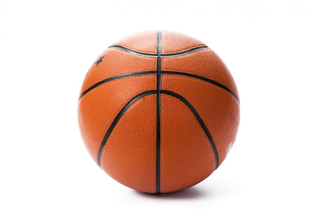 Basketball ball over white background.