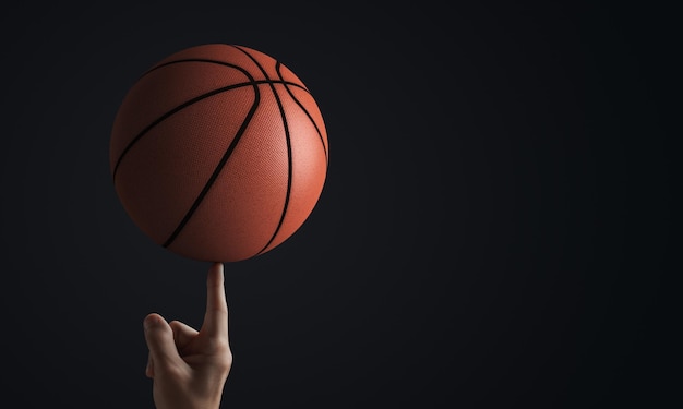 Баскетбольный баннер Баскетбольный мяч указательный палец