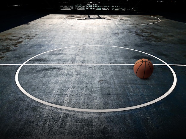 Basketball on the basketball outdoor