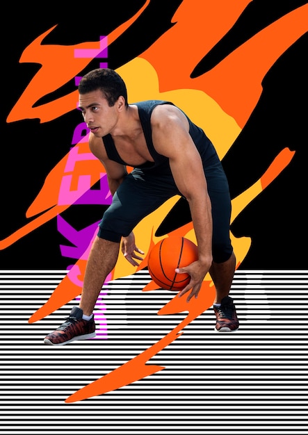 Basketball collage design