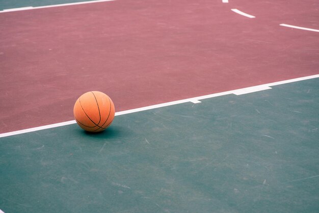 Basketball court on empty court