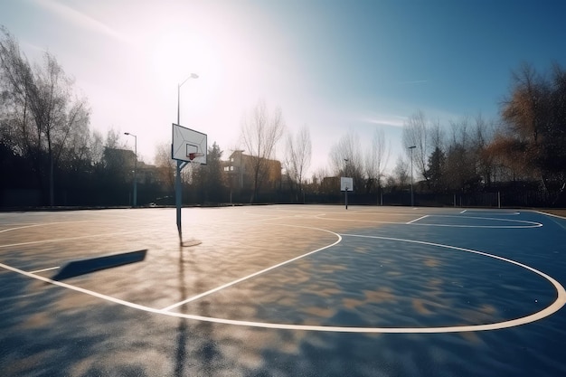 バスケットボールコートの屋外スコア Generate Ai