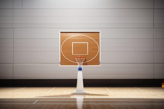 Photo basketball court signboard mockup with blank white empty space for placing your design