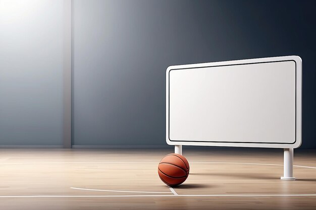 Basketball Court Signboard Mockup with blank white empty space for placing your design