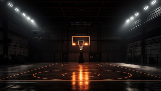 Basketball court sports arena defocus at a distance