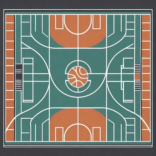 Photo basketball court stadium