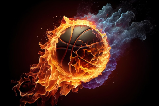 basketball on fire