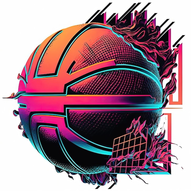 Photo basketball the fun and active and competition sport game with generative ai technology