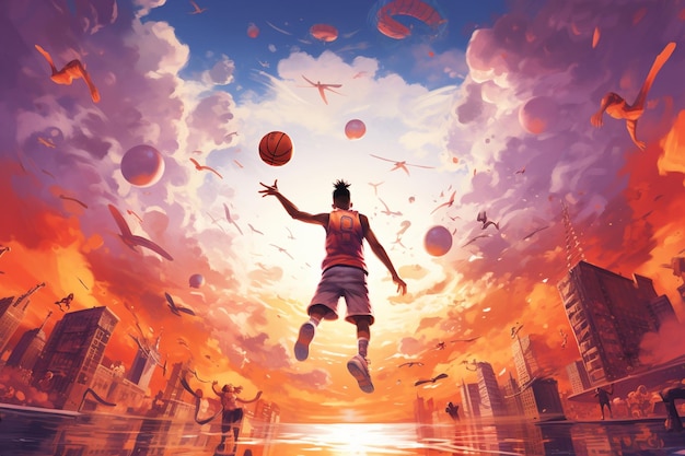 Photo basketball game concept