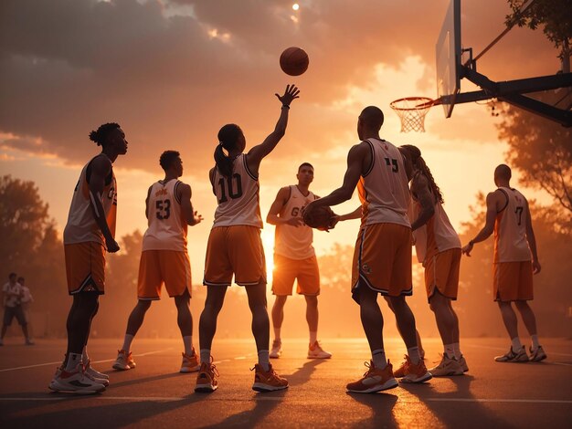 Foto concetto di gioco di pallacanestro