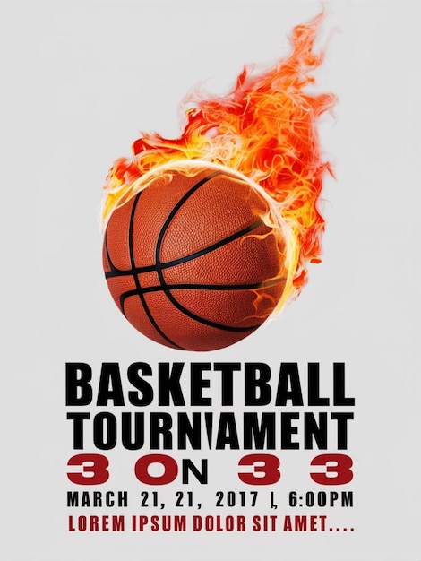 Photo a basketball game is being played on fire