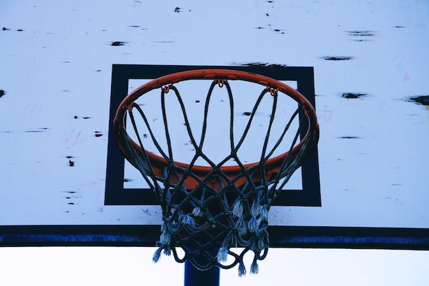 Basketball hoop, street basket in bilbao city, spain