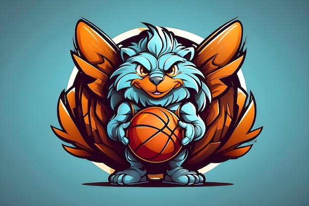 Basketball mascot logo