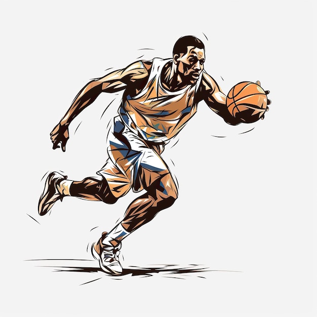 Photo basketball player clip art illustration