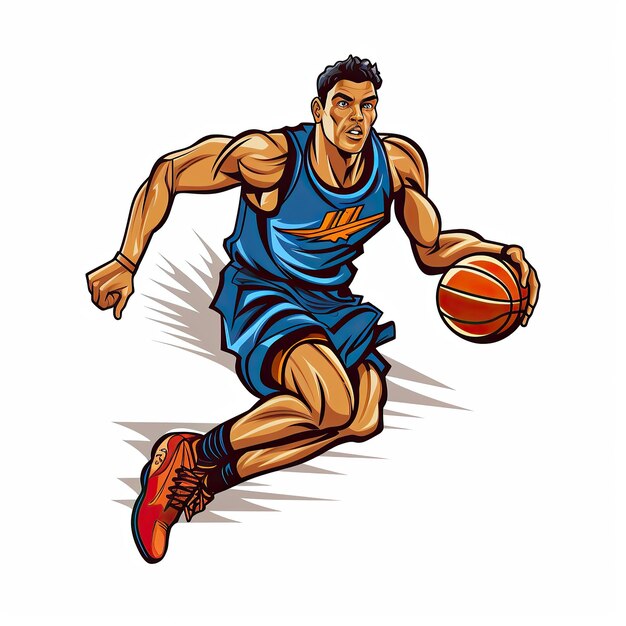 Foto illustrazione clip art di un giocatore di basket