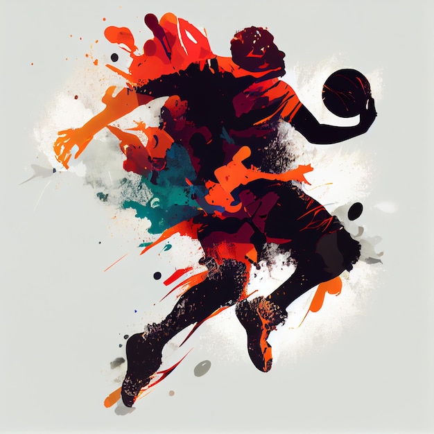 Basketball player illustration character in abstract style