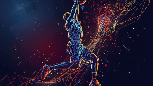 사진 basketball player in action abstract digital painting