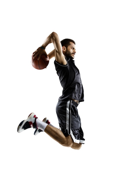 Basketball player isolated on white