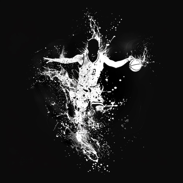 Photo basketball player splash silhouette