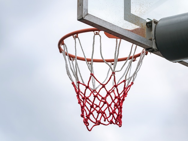 Basketball ring with a net for playing basketball outdoors, basketball hoop