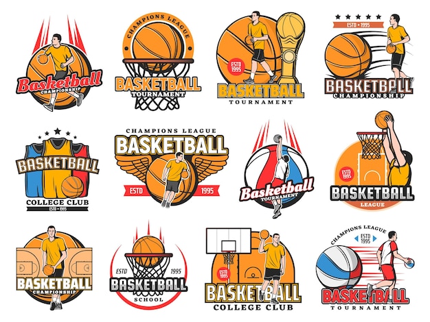 Photo basketball sport game vector icons isolated set