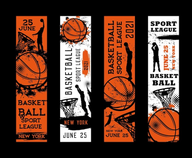 Photo basketball sport league vector flyers invitation