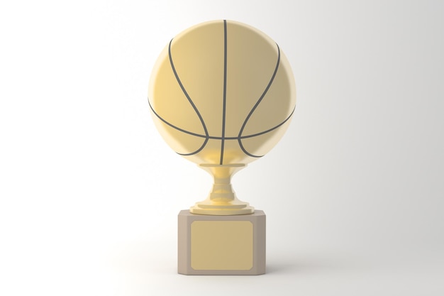 Basketball Trophy Front Side Isolated In White Background