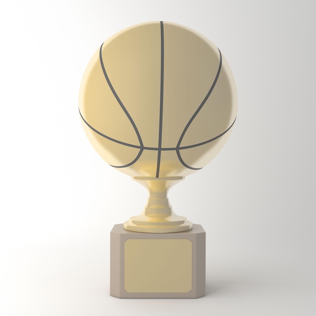 Basketball Trophy Front Side In White Background