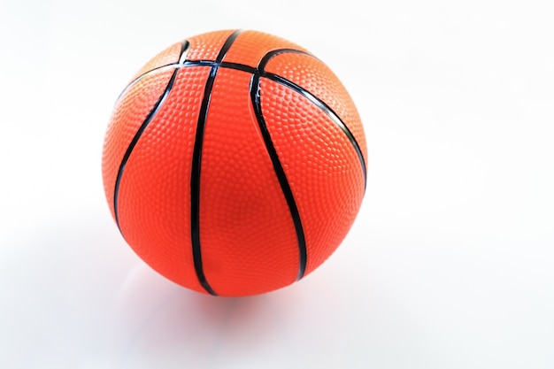 Basketball on white background as a sports and fitness activity