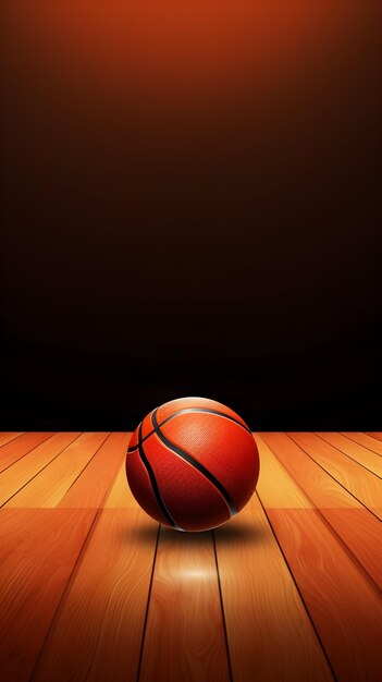 Premium AI Image | Basketball on a wooden floor with a black background