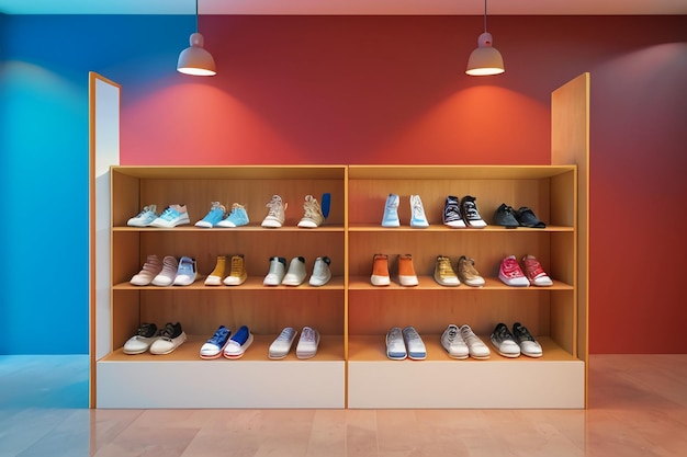 Basketbalschoenen sportschoenen casual schoenen verschillende soorten schoenen product display achtergrond