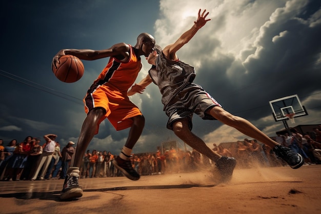 Basketbalspelers Basketbalwedstrijd