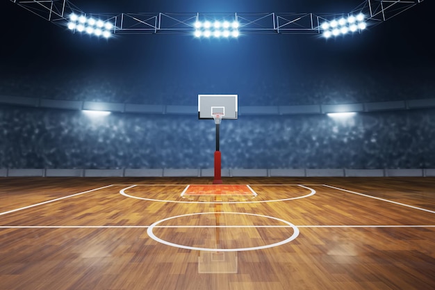 Basketbalveld op 3D-illustratie
