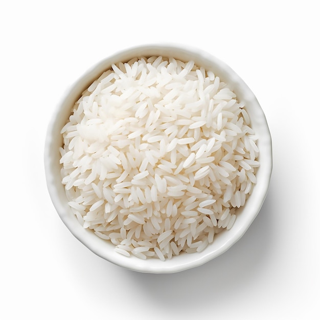 basmati rice on white background