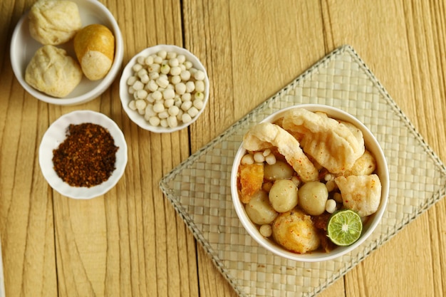 Baso Aci is a traditional food from West Java Indonesia consist of tapioca meatballs and tofu