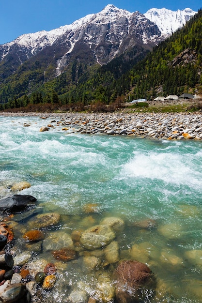 Fiume baspa in himalaya