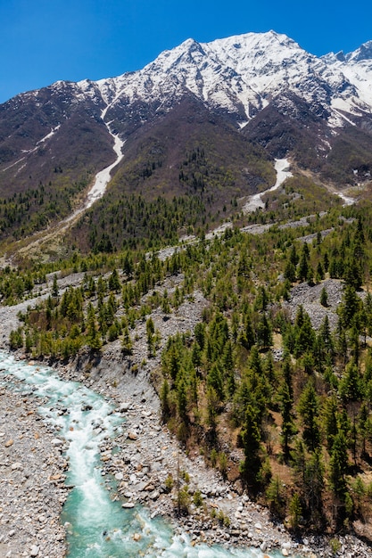 Baspa rivier in de himalaya