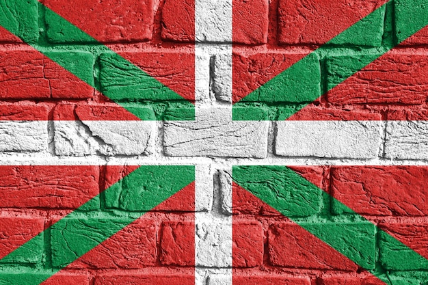 Basque flag closeup on the wall