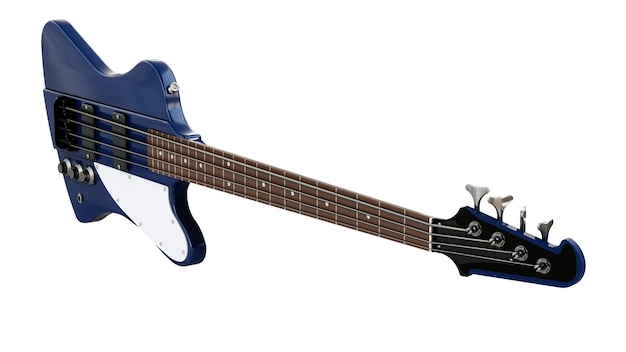 Bass guitar on a white background