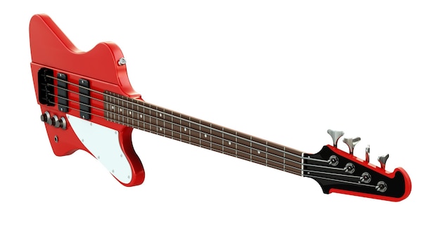 Bass guitar on a white background