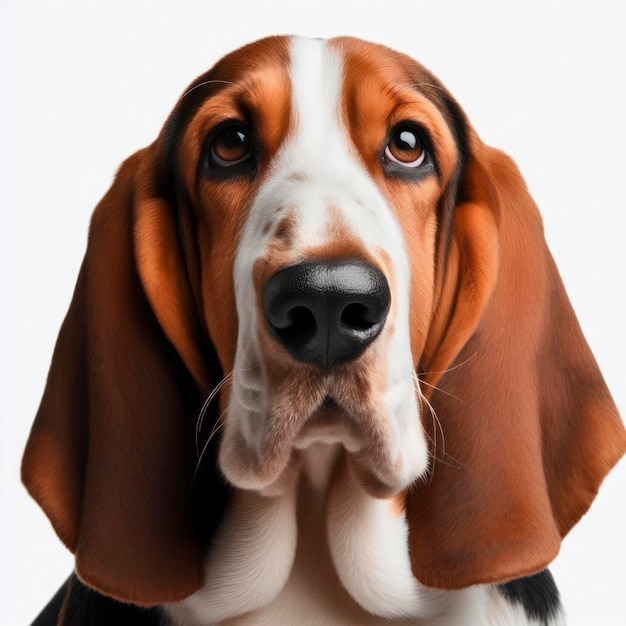 basset hound dog geïsoleerd op een witte achtergrond ai generatief