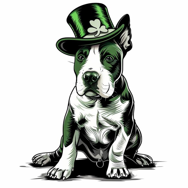 Foto basset hound hond met groene st. patrick's day outfit geïsoleerd op wit