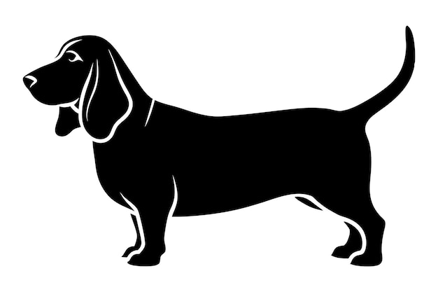 basset hound silhouette vector illustration