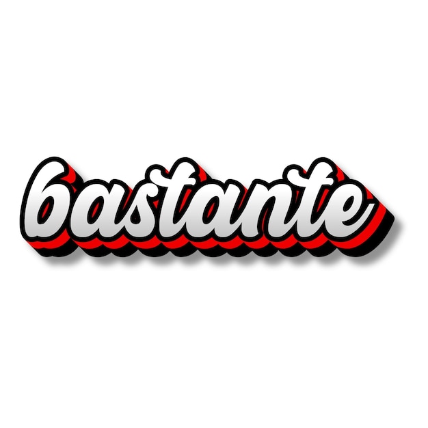 bastante Text 3D Silver Red Black White Background Photo JPG