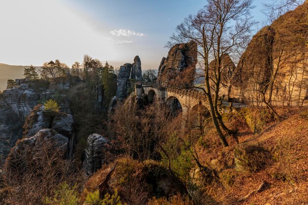 Bastei Bridge Саксонская Швейцария Германия